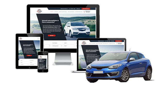 Ankaufseite mobil – Autoankauf Buchholz in der Nordheide mit rotem PKW